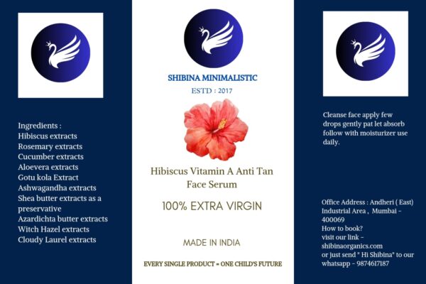 Hibiscus Vitamin A Anti Tan face serum For All skin type 43ml