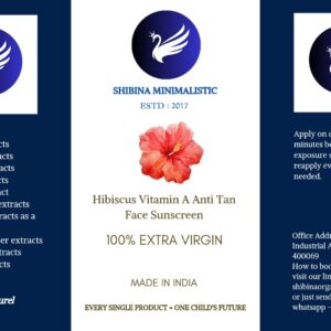 Hibiscus Vitamin A Anti Tan face sunscreen For All skin type 196ml
