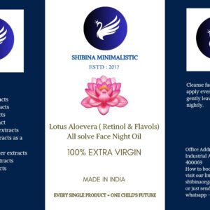 Lotus Aloevera ( Retinol and Flavonols) all solve face night oil For All skin type 196 ml