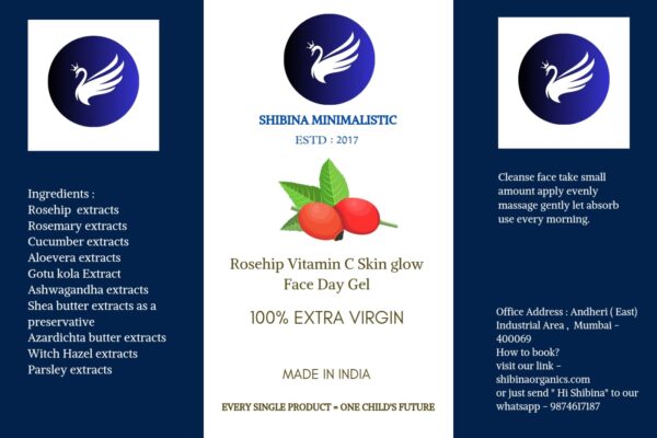 Rosehip oil vitamin C skinglow face day gel Designed for dry skin type 43ml