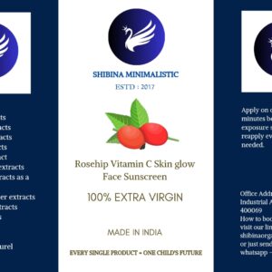 Rosehip oil vitamin C skinglow face sunscreen Designed for dry skin type 196ml