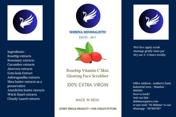 Rosehip oil vitamin C skinglow face scrubber Designed for dry skin type 97ml