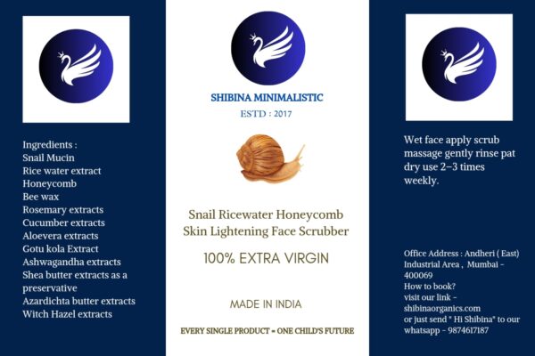 Snail Ricewater honeycomb skin lightening face scrubber Designed for all sensitive skin type 95 ml