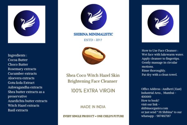 Shea coco witch hazel skin brightening face cleanser(wash) Designed for dry skin type 97ml