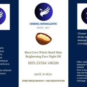 Shea coco witch hazel skin brightening face night oil Designed for dry skin type 196ml