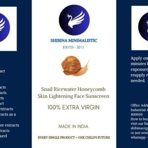 Snail Ricewater honeycomb skin lightening face sunscreen Designed for all sensitive skin type 194 ml